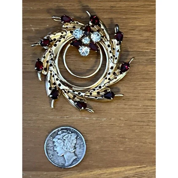 VINTAGE PINWHEEL 1/20 12K GF SIGNED PHYLLIS PIN BROOCH PENDANT Circa 1940s